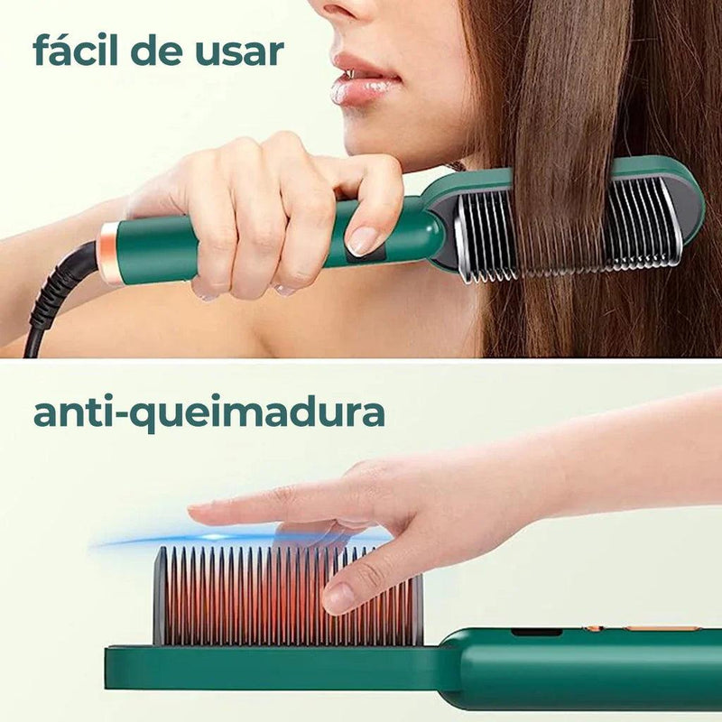 Escova Alisa e Modela Sem Frizz - 3 em 1 - Estilo Perfeito